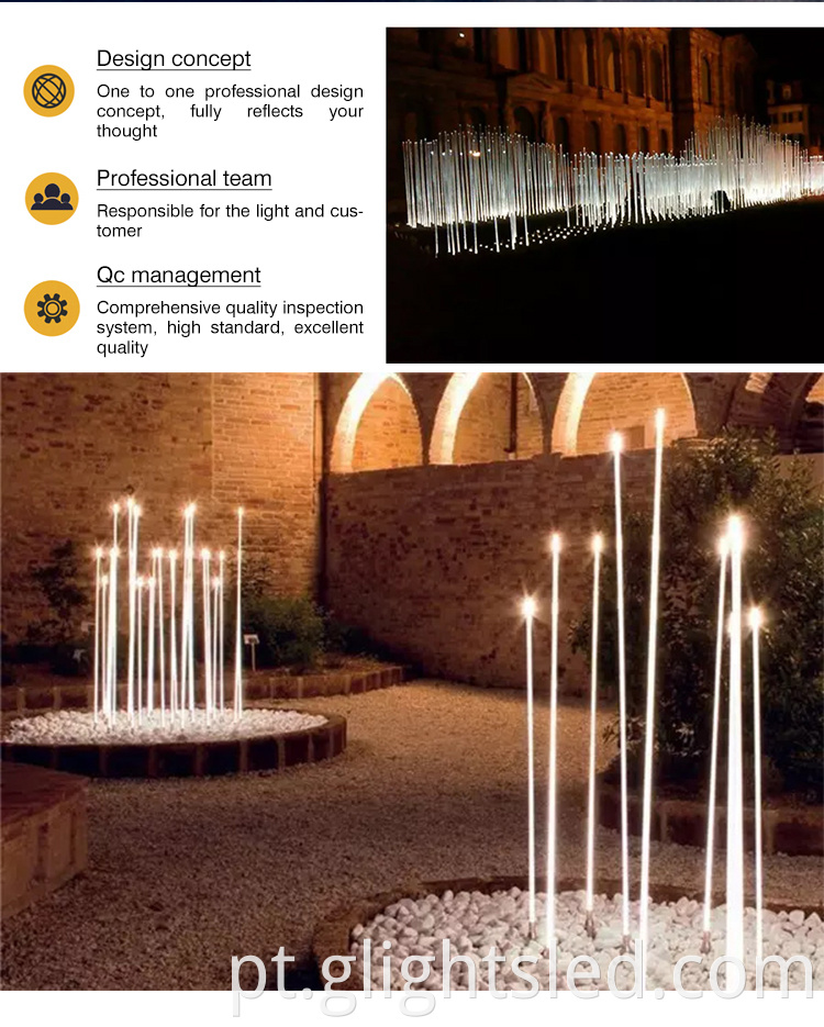 Paisagem jardim de gramado decorativo ip65 à prova d'água ao ar livre luz de fibra óptica LED de fibra óptica